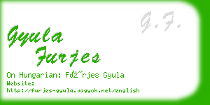 gyula furjes business card